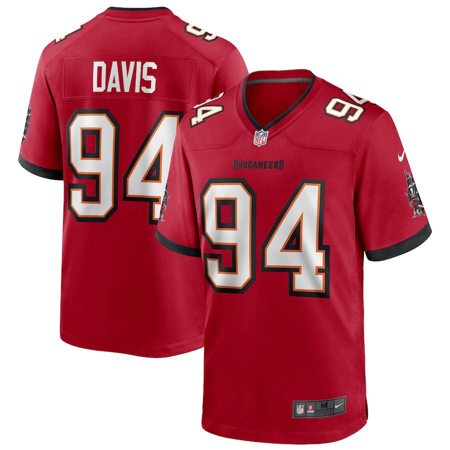 Men Tampa Bay Buccaneers #94 Khalil Davis Nike Red Player Game NFL Jersey->customized nfl jersey->Custom Jersey